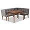 Baxton Studio Dining Nook, 47.25 W, 27.75 H, Wood, Grey/Walnut Brown 214-11699-9305-ZORO - alternate 6